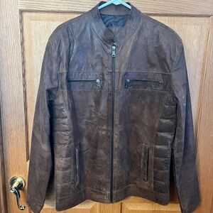 El Puma genuine leather, distressed look,  bomber jacket